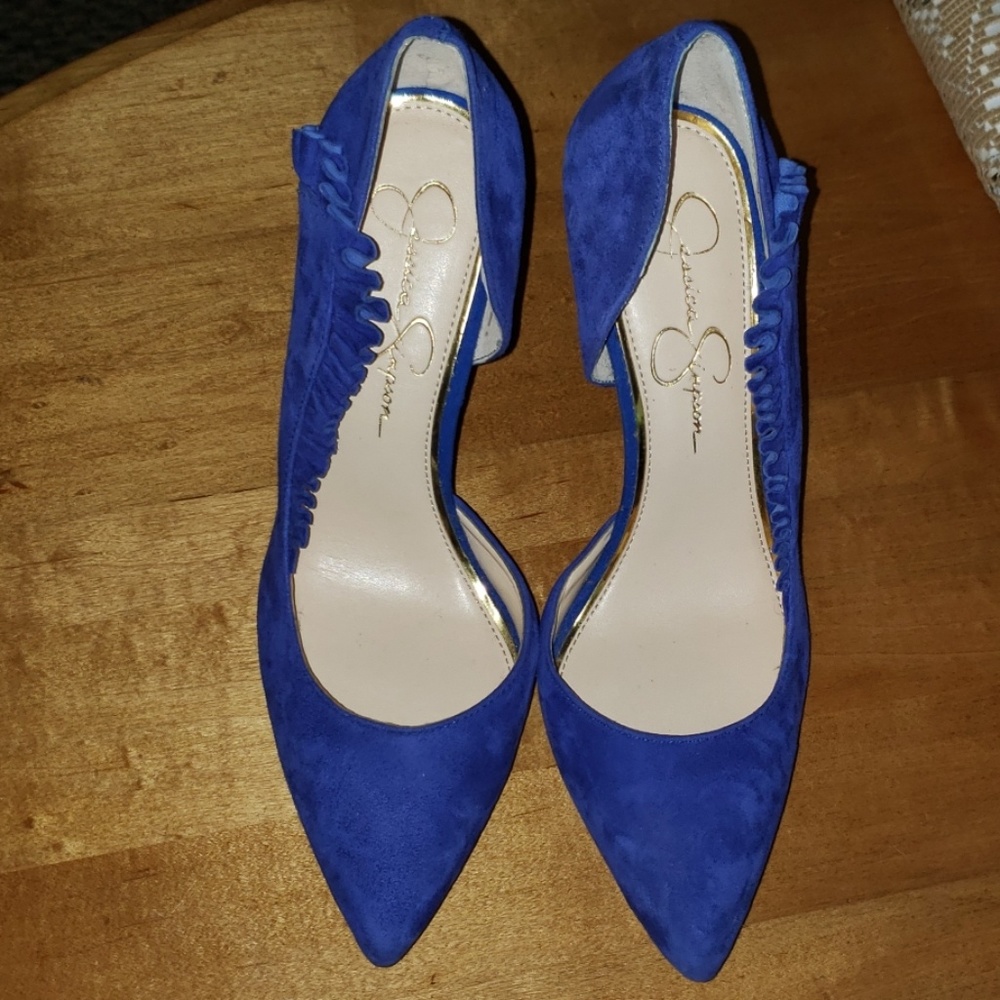 Jessica Simpson cobalt blue stilettos